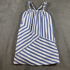 Gap Kids Blue Mix-Stripe Tank Dress Size XL Flutter Straps Beachy Coastal Resort