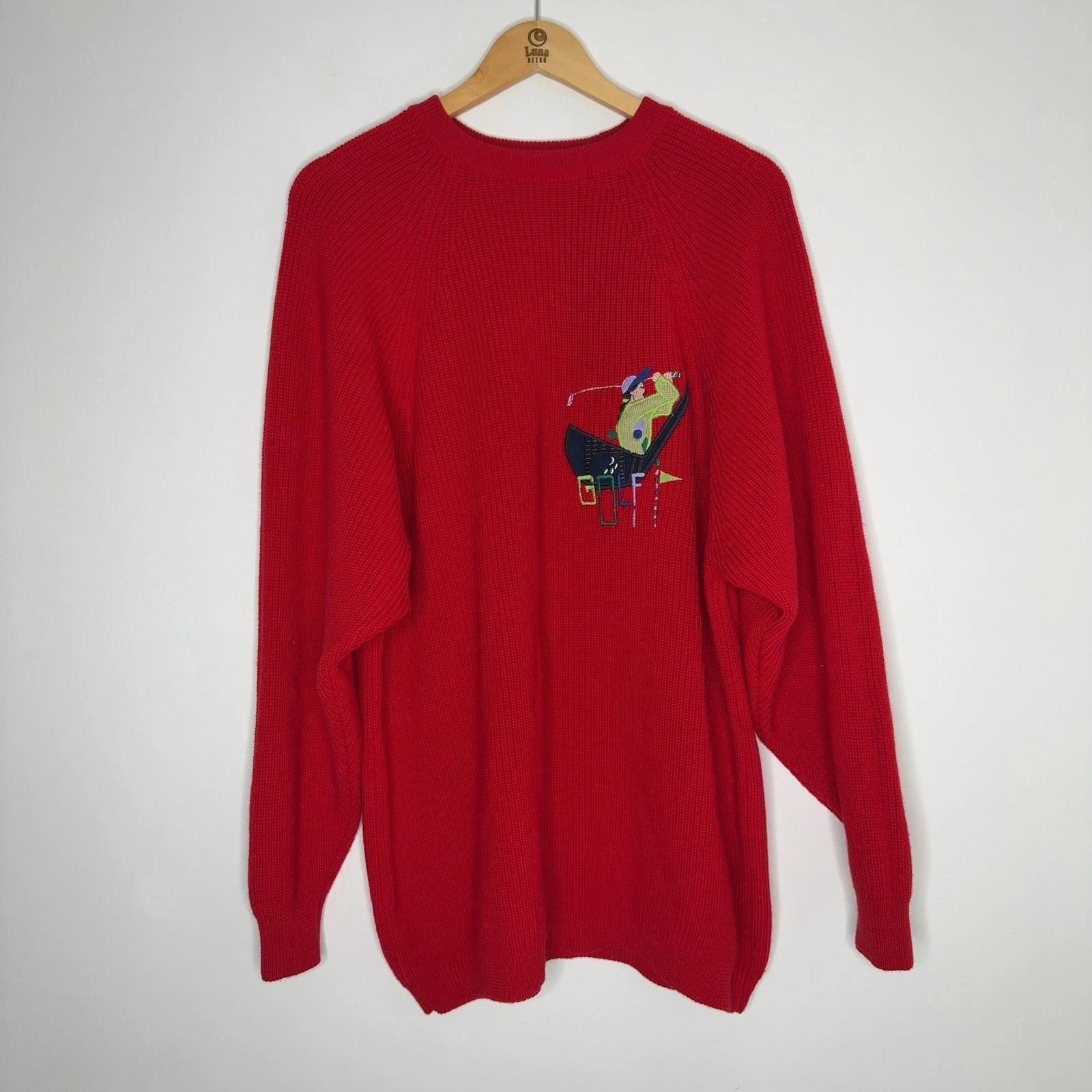 Golf Pringle Sports Jumper Men's Large Red Embroidered Wool Scotland
Opens in a new window or tab