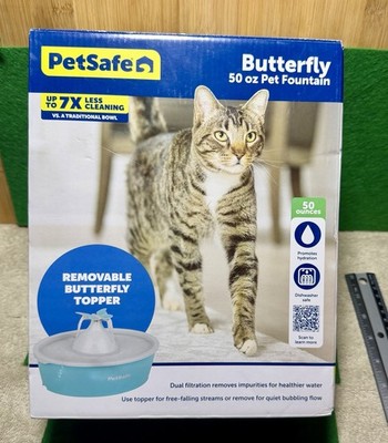 Pet Fountain Drinkwell Butterfly 50 ounces dual filtration easy to clean NEW