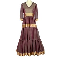 Sheer Ren Faire Gown Dress Sz S M Brown Gypsy Forest Fairy Medieval Costume