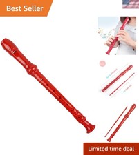 Beginner-Friendly German Style Soprano Recorder Set - Red C Key with Carry Bag