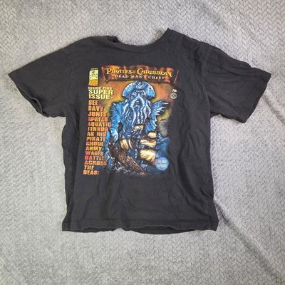 Pirates of the Caribbean Davy Jones T Shirt Disney Dead Man's Chest Boys L