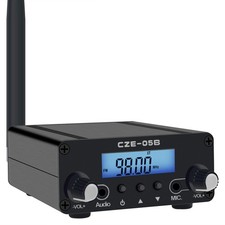 BaseWish 0.5W 0.1W Long Range FM Transmitter with LCD  3.5mm Audio Small