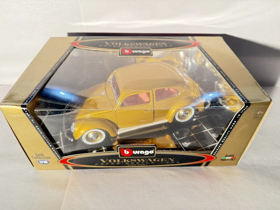 Volkswagen Beetle Käfer 1955 Bburago 1:18 - Oro - Colección Oro - Nuevo de Lote Antiguo/Sin usar, en caja - I Foto 2 de 4