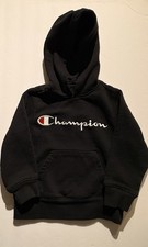 Champion Boys Fleece Pullover Hoodie Black Size 4 Hooded Logo Pockets