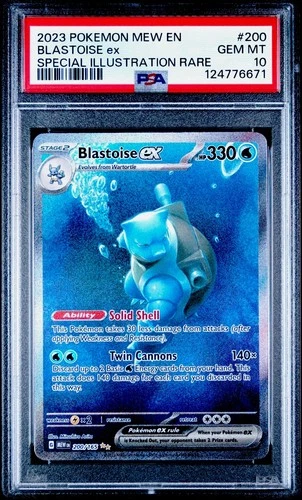2023 POKEMON MEW EN-151 SPECIAL ILLUSTRATION RARE #200 BLASTOISE EX PSA 10