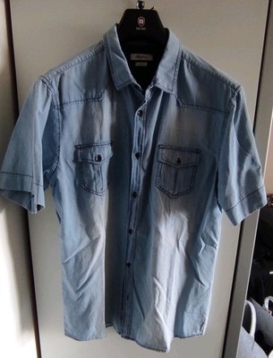 Herren Kurzarm  Hemd, Clayton, Slim Fit, Gr. XXL, Farbe: Jeans Chiaro