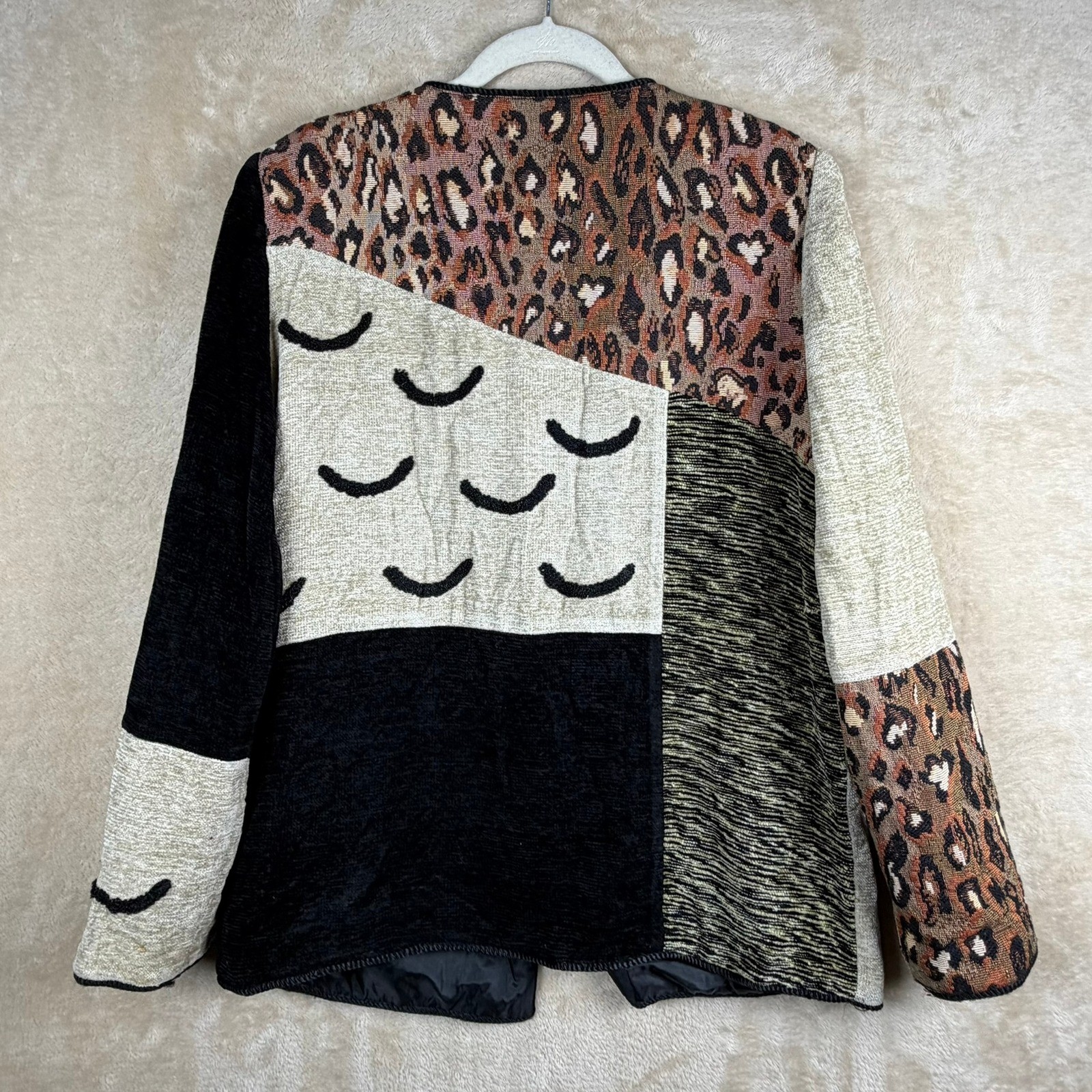 Indigo Moon Patchwork Leopard Paisley Tapestry Ja… - image 2