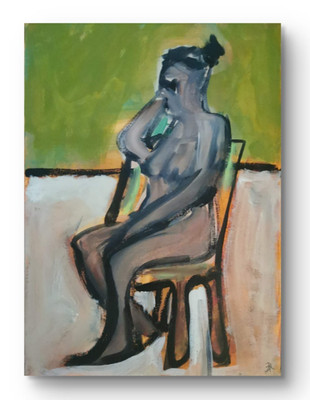 Original Acryl Gemälde 12 x 16 cm Leinwand, Life Class Study 5