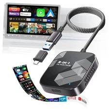 3-in-1 Wireless CarPlay Adapter, Car TV Mate Pro Max 2025 Upgraded