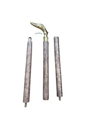 Vintage Brass Dog Head Walking Stick   3 detacahble Piece with Leather Coating