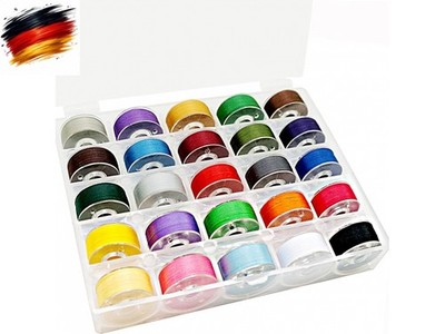 25pcs/pack Sortierte Farben 70D/2(60WT) Bobbin Thread Vorgewickelten Spulen