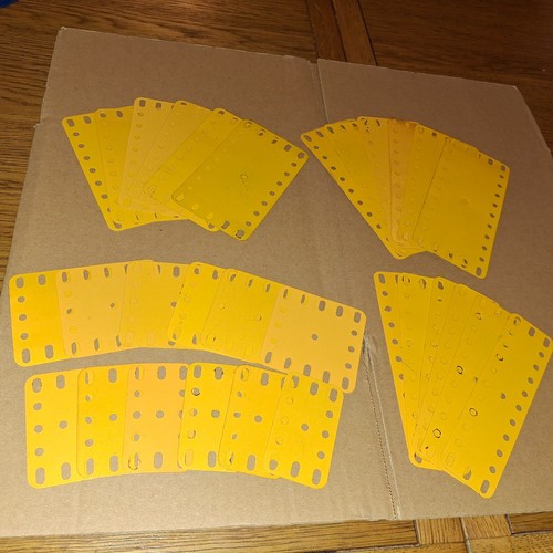 30X(6 X#192/191/190/189/188)*VGC NO CREASE*ENGLISH YELLOW MECCANO FLEXIBLE PLATE