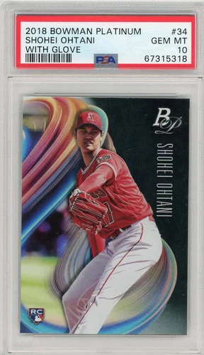 2018 Bowman Platinum Shohei Ohtani #34 PSA 10 With Glove Rookie Card RC