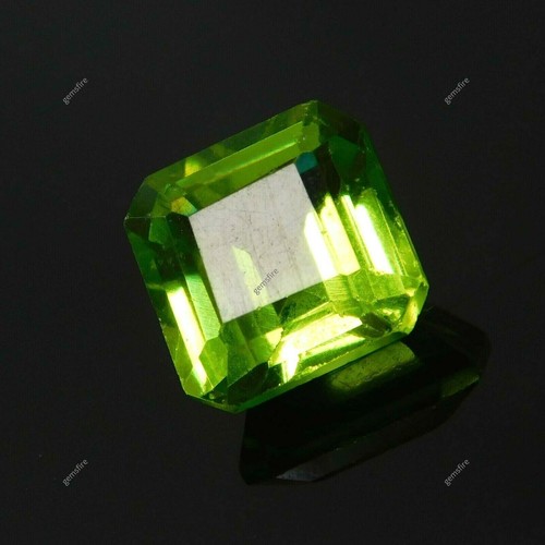 9 Ct Natural Green Peridot Gemstone Certified GIR Top Quality Square Shape - Picture 3 of 5