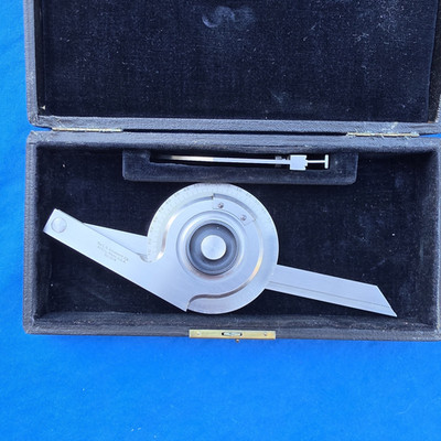 Vintage Starrett 364 Precision Universal Bevel Vernier Protractor Deg. 0-360