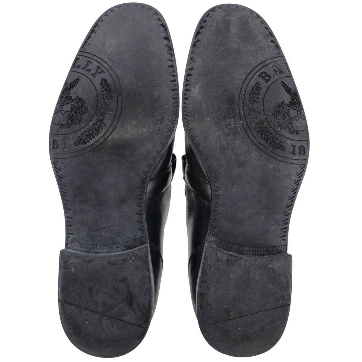 Bally Switzerland Men\'s size 7D Black Leather Logo Plate Bit Loafers Dress Shoes Bally Switzerland Men main image 3