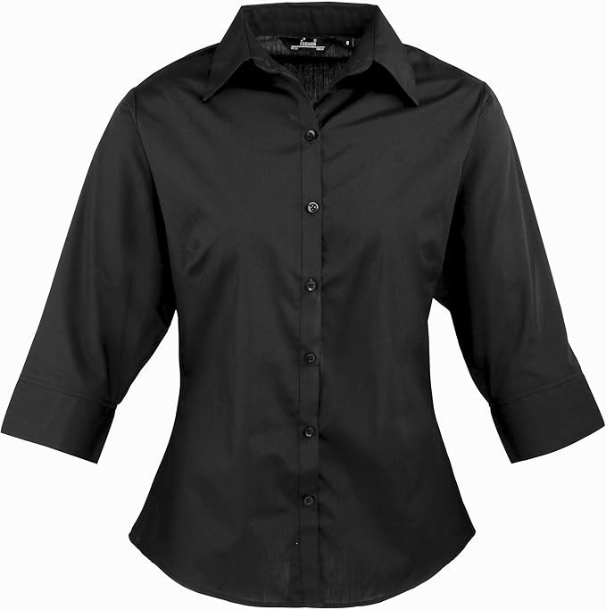 Premier PR305 Women 3/4 Sleeve Poplin Blouse UK 18 Easy Care Shirt Workwear