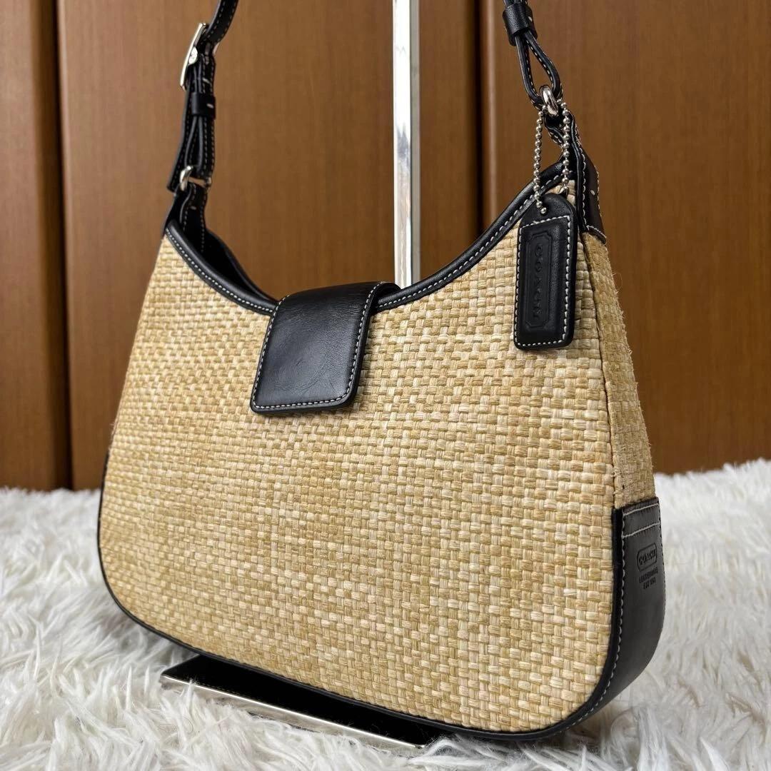 かごバッグ+ストローバッグ Coach Soho Straw Hobo Shoulder Bag Coach Straw Hobo Bags for Women for sale | eBay