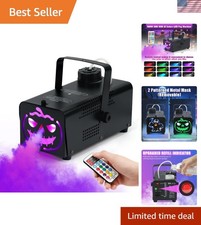500W Non-Toxic Fog Machine with 9 LED Colors Wireless Remote - Perfect for ...