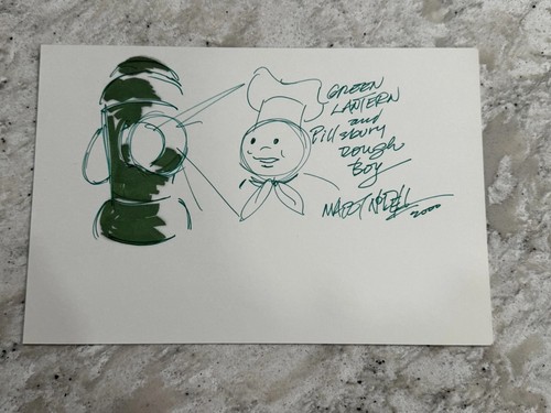 Original Sketch Mart Nodell : Green Lantern / Pillsbury Doughboy : Signed : 10x7 - Picture 1 of 6