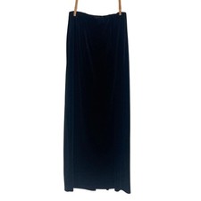 Vintage Dress Barn Black Velvet Maxi Skirt Medium Y2K Goth Grunge Whimsigoth