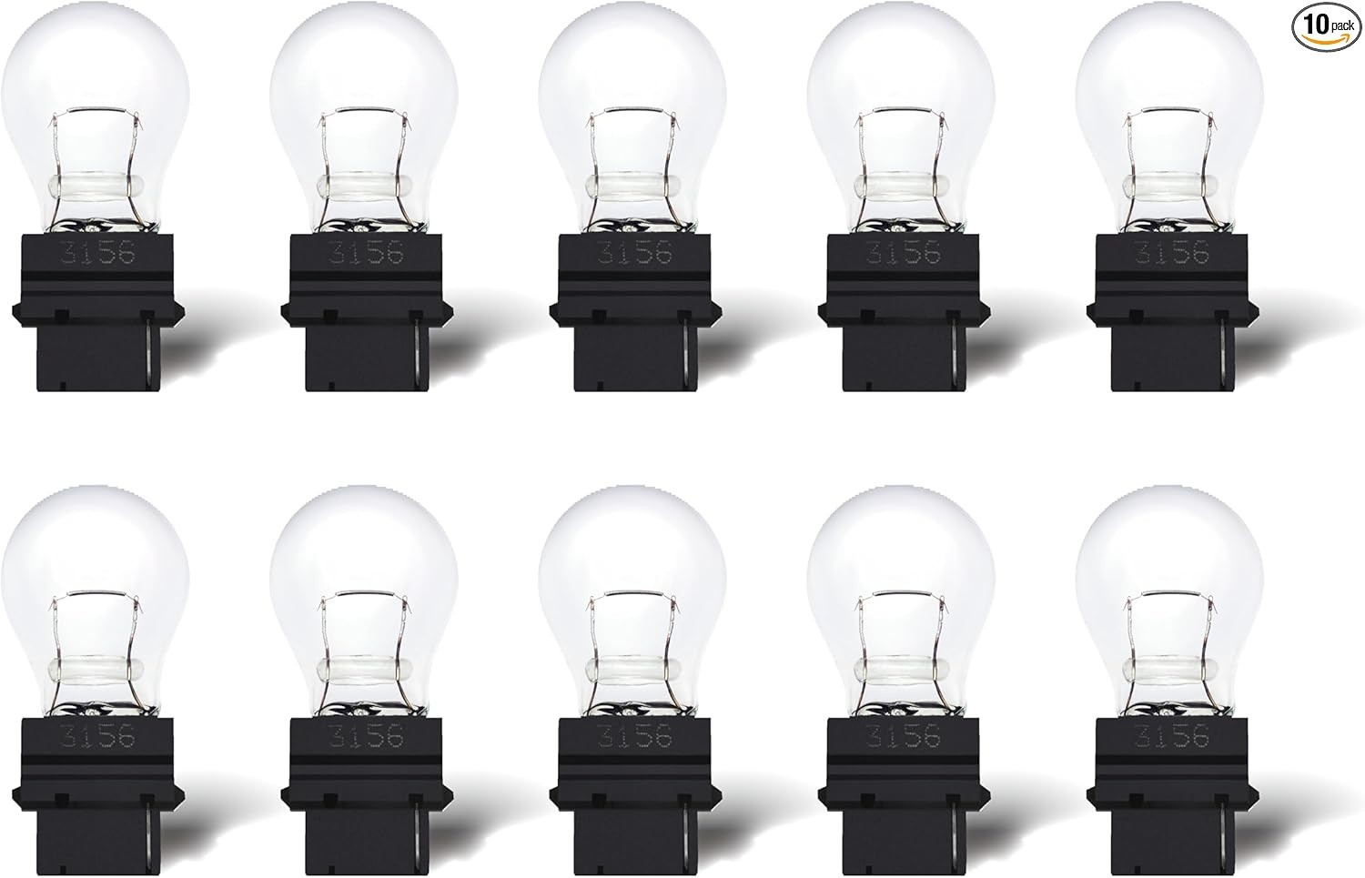 Light Bulb 10 Pack, Automotive Brake Light Turn Miniature Bulb Mini Bulb 3156