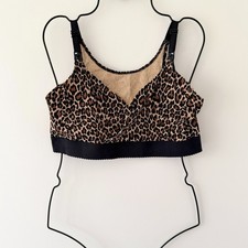 Bravado Leopard Print Pregnancy Bra XL 42-46 D Womans Cotton Nursing Maternity