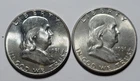 1951-P & D FRANKLIN Half Dollar 50c Cents 90% Silver 2-COIN ~Brilliant Unc ~BUnc