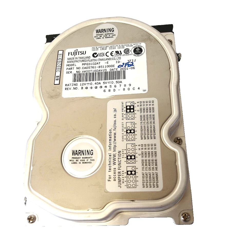 Fujitsu MPG3102AT E Hard Drive CA405761 B511222E - Image 4 of 4