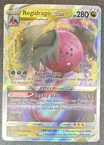 Regidrago VSTAR 136/195 Holo VSTAR Silver Tempest Pokemon Near Mint