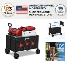 Versatile Folding Utility Cart - Heavy Duty 220 lbs Capacity for Camping  More