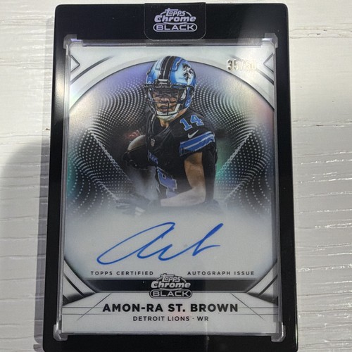 Topps 2025 Chrome Black Football Amon-Ra St. Brown Ivory Auto IA-ASB 35/50