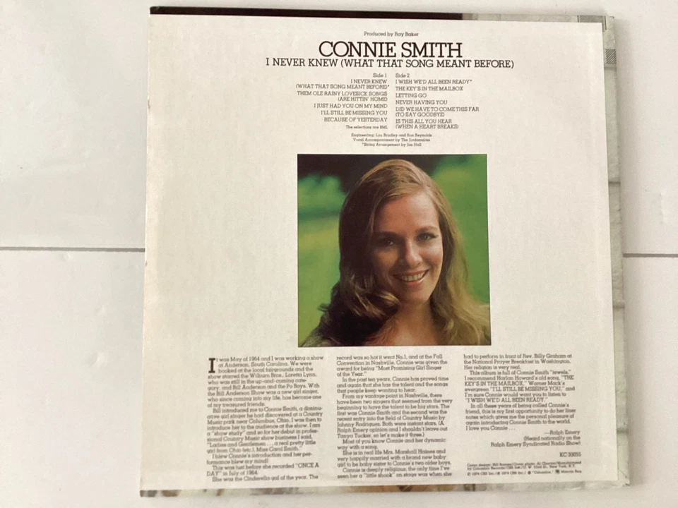 Connie Smith I NEVER KNEW 1974 MINT vinyl LP+bonus CD  TESTED rare - Image 3 of 4