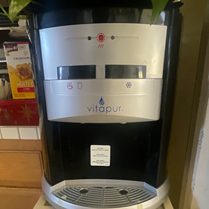Vitapur Top Loading Hot & Cold Water Dispenser 2 Tap Push Button Black/Silver