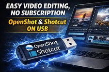 OpenShot + ShotCut Video Editing Software Bundle 2 Award winners USB thumbdrive