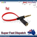 CTIA to OMTP Adapter Converter Flat Noodle Red Cable for Earphones 3.5mm Audio