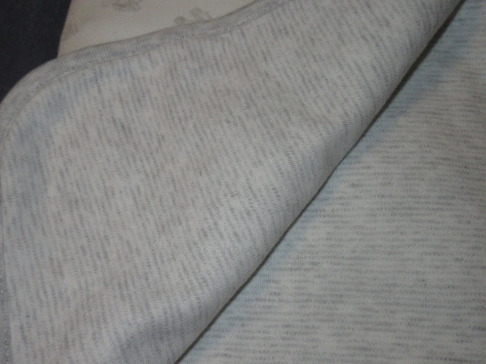 2 Mantas Bebé Ralph Lauren Gris con OSOS, BLOQUES, ELEFANTES Reversibles 24 x 34 Foto 3 de 3