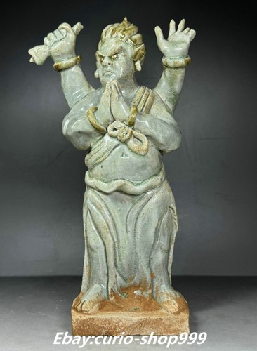 11.4" Song Dynasty Xiangzhou Kiln Porcelain Heavenly Kings immortals Statue - Imagen 2 de 7