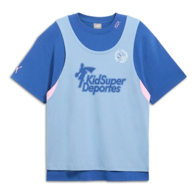 NEW Puma Hoops KidSuper Knit Jersey Tee Shirt Blue Size Medium / Large 627857 01