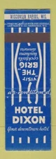 Matchbook Cover - Hotel Dixon Wisconsin Rapids WI feature
