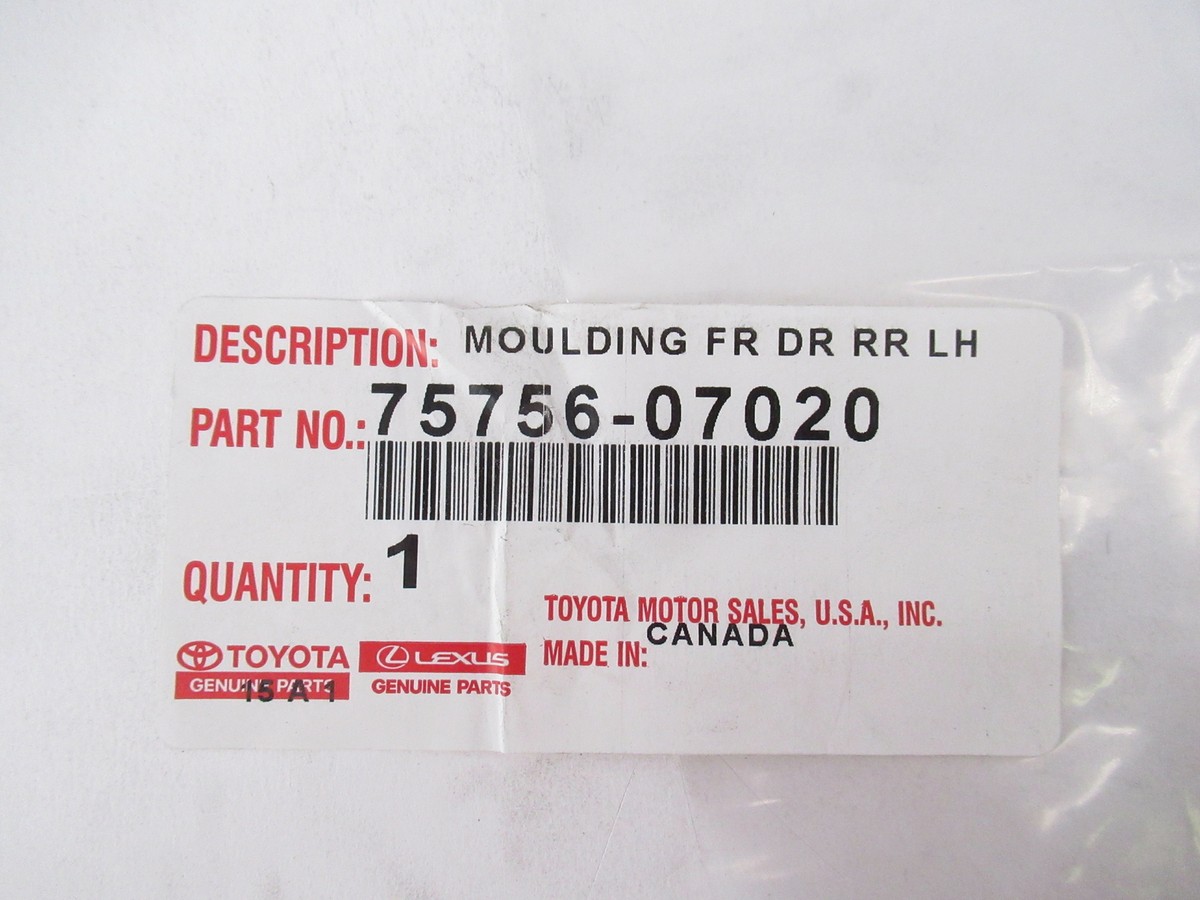 Genuine OEM Toyota 75756-07020 Driver Front Window Frame Moulding