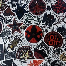 50 Pcs All Hail Satan Devil Evil Vsco Stickers for Laptop skateboard Bottle Q07S