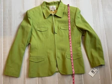Field Manor green full zip wool blazer suit  jacket  size 16 women's NWT
