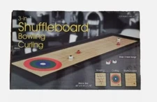 3 In 1 Tabletop Shuffleboard Bowling Curling Game Set Family Fun NEW