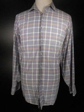 Beautiful Men's Size 18 34/35 Tommy Hilfiger Blue  Pink Plaid LS Button Shirt