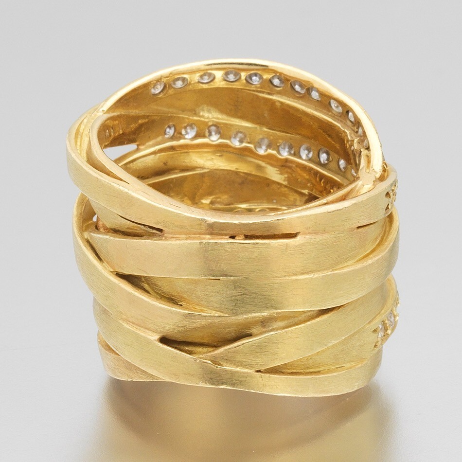 18K Diamond Multiple Crossover Ring - image 7