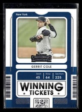 Gerrit Cole 2021 Panini Contenders #WT-GC Winning Tickets New York Yankees
