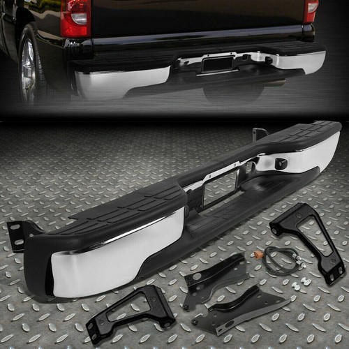 Complete - Chrome Rear Bumper For 1999-2007 Chevy Silverado GMC Sierra 1500 2500 - Picture 11 of 22