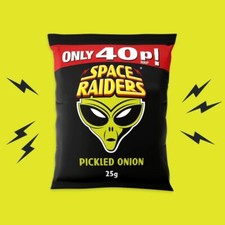 Space Raiders 36 X 25g Pickled Onion Flavour Golden Wonder Retro Snacks Crisps